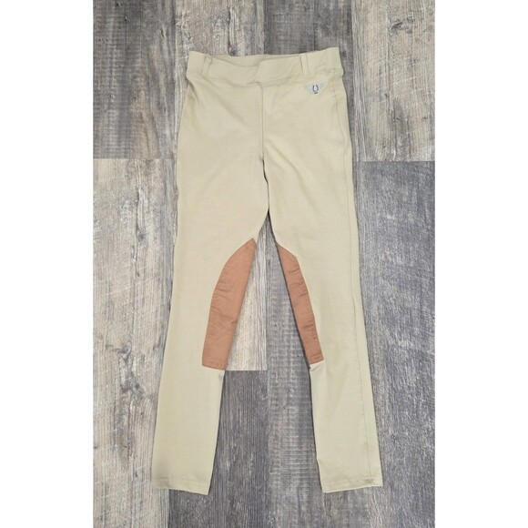 Turff Rider Equestrian Riding Childrens Prime Tights XL Tan - Picture 1 of 4